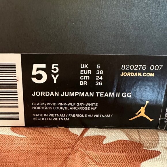 Nike Air Jordan Jumpman Team II GG 820276 007 Black/Pink/Gray Size 5.5Y - Picture 12 of 13